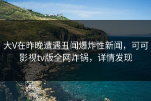 大V在昨晚遭遇丑闻爆炸性新闻，可可影视tv版全网炸锅，详情发现