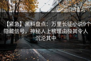【紧急】黑料盘点：万里长征小说9个隐藏信号，神秘人上榜理由极其令人沉沦其中