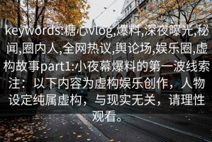 keywords:糖心vlog,爆料,深夜曝光,秘闻,圈内人,全网热议,舆论场,娱乐圈,虚构故事part1:小夜幕爆料的第一波线索注：以下内容为虚构娱乐创作，人物设定纯属虚构，与现实无关，请理性观看。