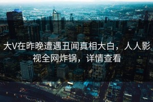 大V在昨晚遭遇丑闻真相大白，人人影视全网炸锅，详情查看