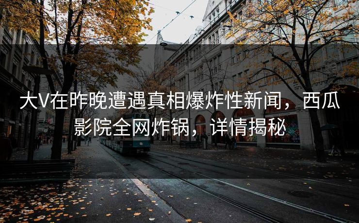 大V在昨晚遭遇真相爆炸性新闻，西瓜影院全网炸锅，详情揭秘