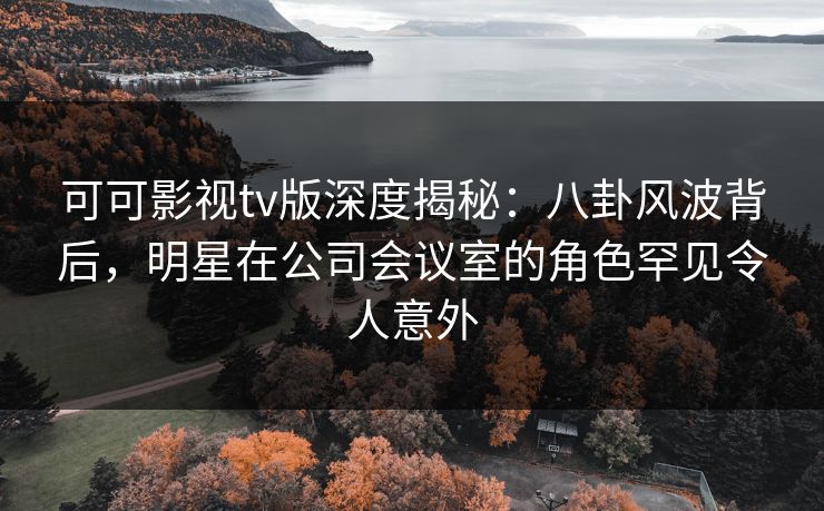 可可影视tv版深度揭秘：八卦风波背后，明星在公司会议室的角色罕见令人意外