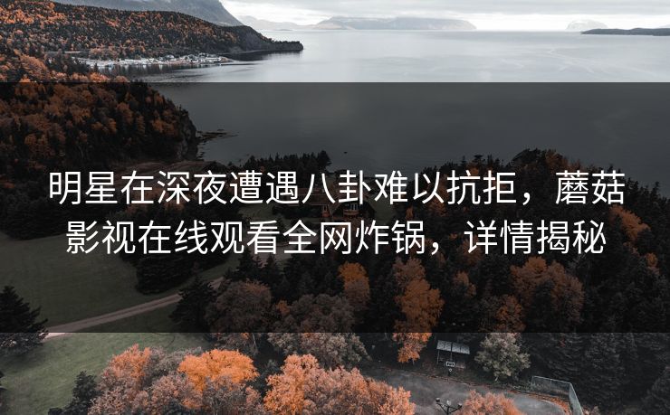 明星在深夜遭遇八卦难以抗拒,蘑菇影视在线观看全网炸锅,详情揭秘 明星在深夜遭遇八卦难以抗拒,蘑菇影视在线观看全网炸锅,详情揭秘